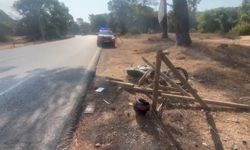 Motosiklet çitlere çarptı