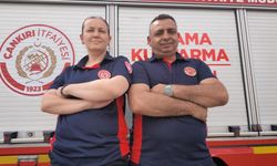 İtfaiyeci çift birlikte can kurtarıyor