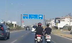Manavgat'ta trafikte pes dedirten görüntü
