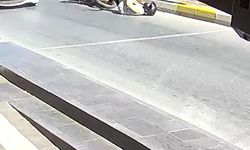 Motosiklet kazası kameraya yansıdı