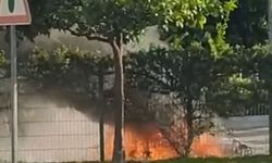 Elektrikli motosiklet seyir halindeyken yandı