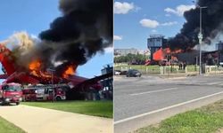 Kocaeli'de uçaktan yangın: Kuyruğu itfaiye aracına düştü!