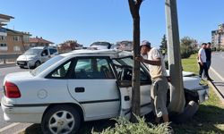 Aydınlatma direğine çarpıp kaçtı