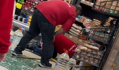 Markete giren fare paniğe neden oldu