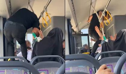 Otobüste tekmeli, yumruklu kavga