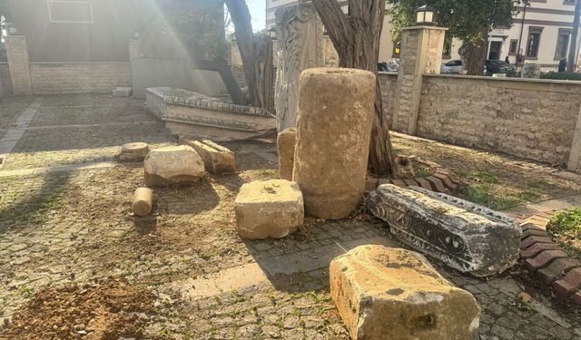 Altyapı çalışmasında bin yıllık sutün bulundu