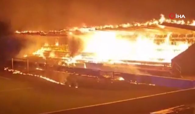 Stadyumu ateşe verdiler