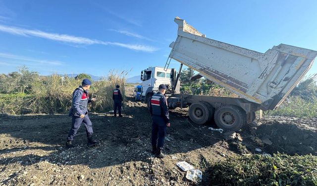 İzinsiz kum alımına jandarma engeli