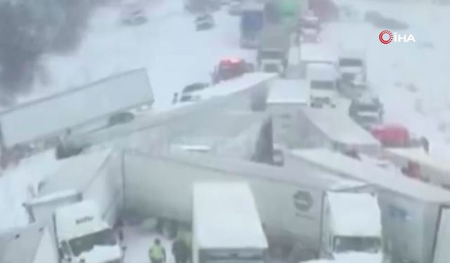 100 araçlık zincirleme kaza