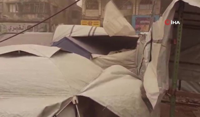 Gazze'de kum fırtınası ile mücadele