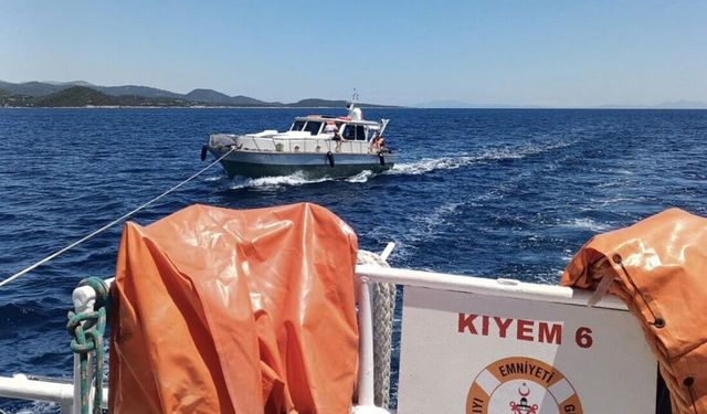 Sürüklenen tekne kurtarıldı
