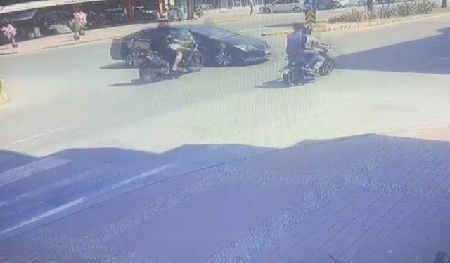 Motosikletli metrelerce havada savruldu