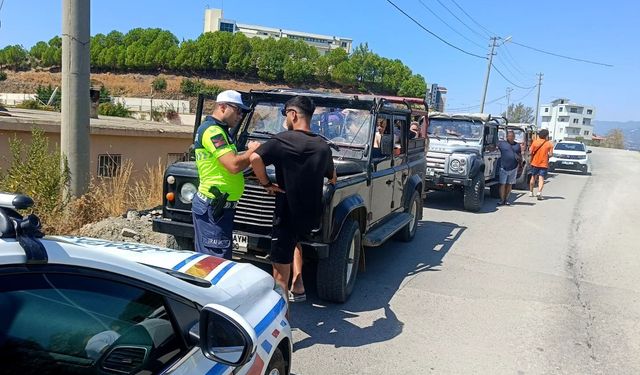 Alanya'da safari araçlarına denetim