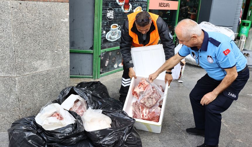 Usulsüz taşınan etlere el konuldu