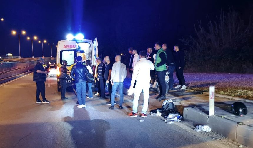 Devrilen motosikletin sürücüsü yaralandı