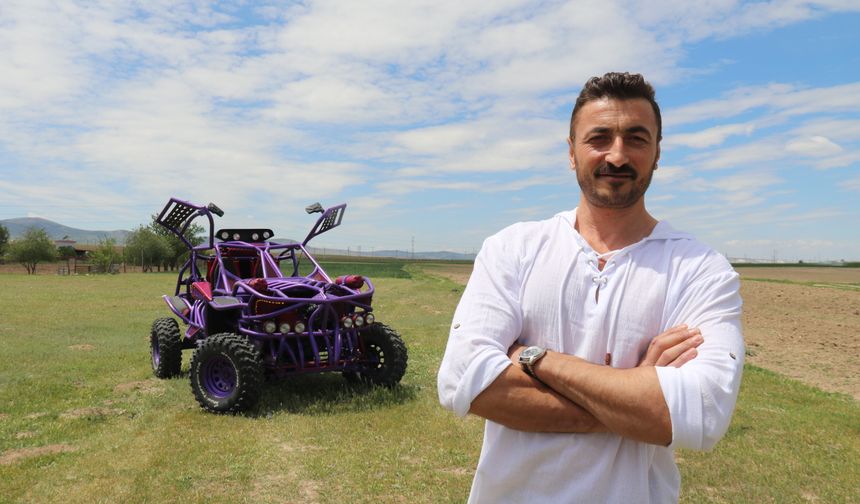 Filmden etkilendi elleriyle arazi aracı yaptı