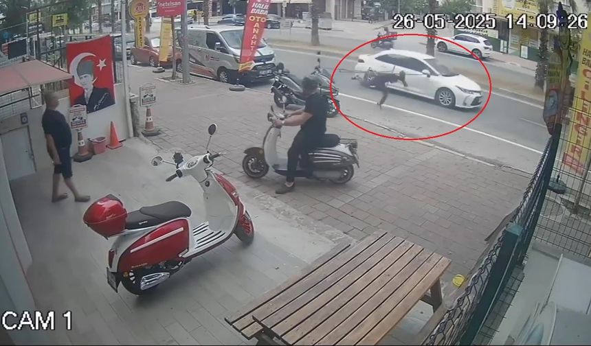 Bir anda takla atarak yere düştü