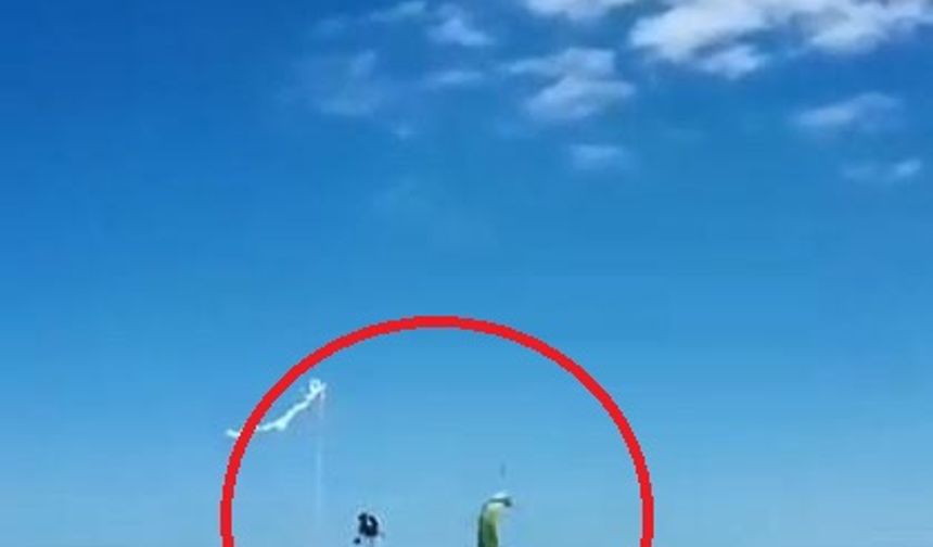 Paramotor denize düştü