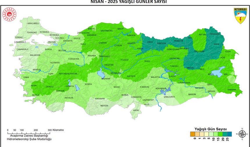 Nisan ayında 9 ilde yağış rekoru