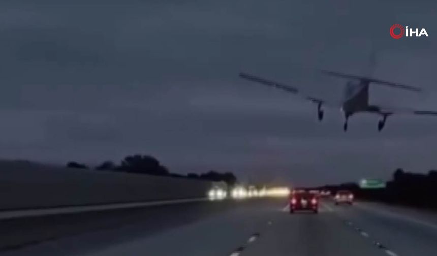 Uçak seyir halindeki araca çarptı