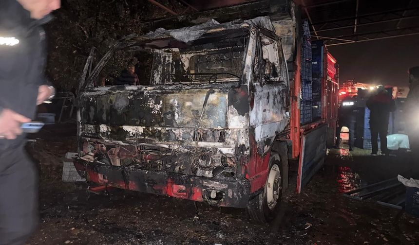 Gazipaşa'da kamyonet küle döndü
