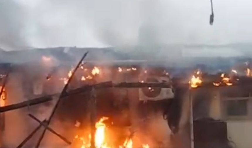 Serik'te müstakil evde yangın