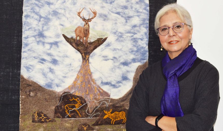 Keçe eserlerini sergiledi