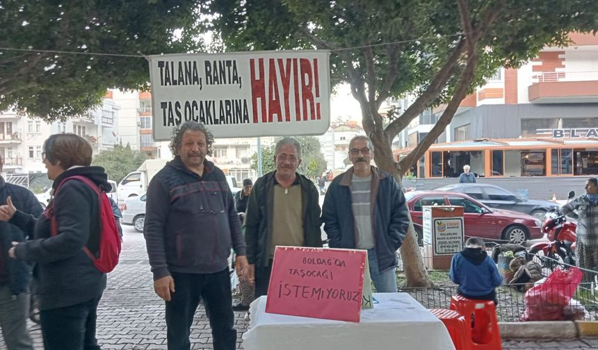 Finike Boldağ'da taş ocağı tepkisi!