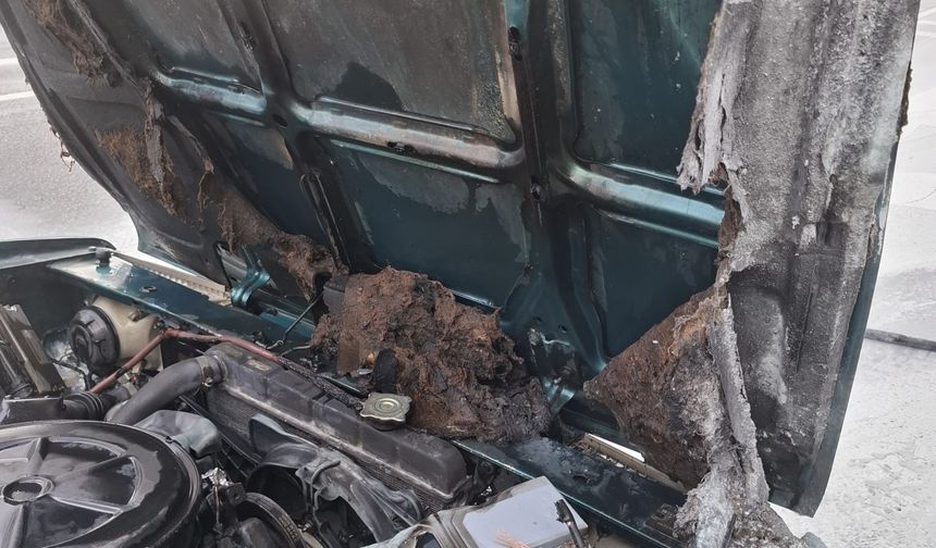 Alanya'da seyir halindeki otomobil alev aldı