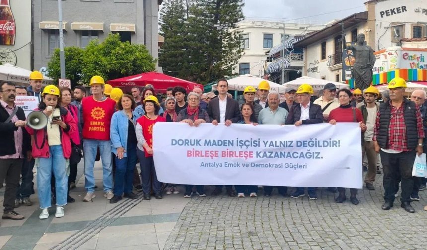 Maden işçileri için Antalya’da eylem