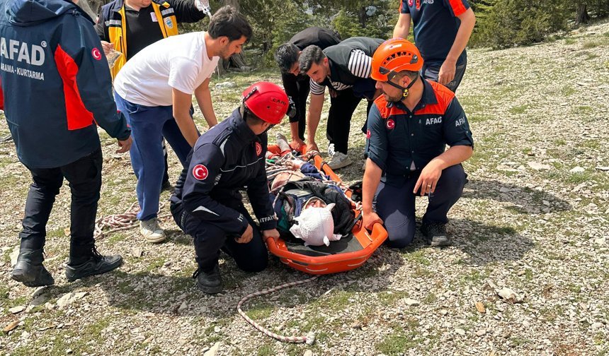 Gazipaşa'da uçurumdan düşen kişi kurtarıldı