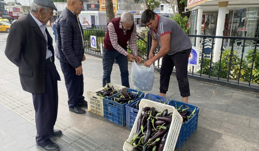 Tonlarca patlıcan ücretsiz dağıtıldı