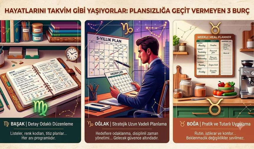 Hayatlarını takvim gibi yaşıyorlar: Plansızlığa geçit vermeyen 3 burç