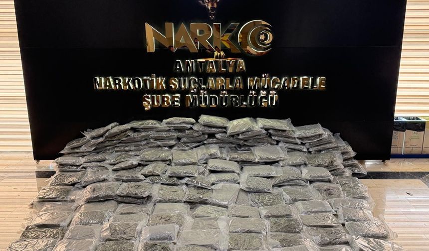 Antalya'da 250 kilogram esrar ele geçirildi