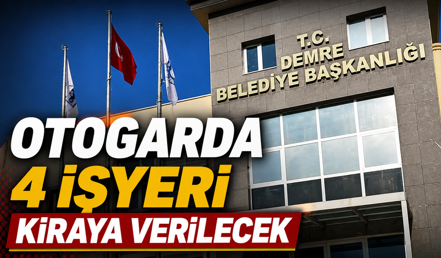 Otogarda 4 işyeri kiraya verilecek