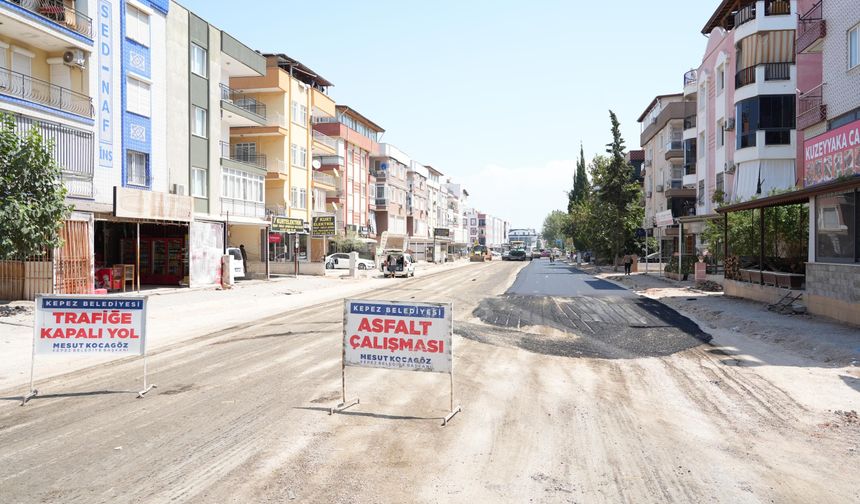 Kuzeyyaka'da sıcak asfalt çalışması