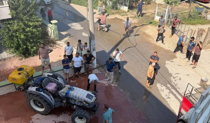 Serik'te 3 katlı binada yangın paniği