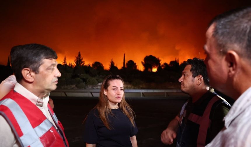 Özdemir yangın bölgesinde