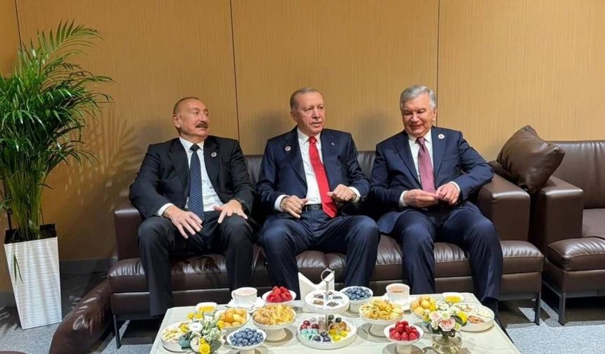 Erdoğan, Aliyev ve Mirziyoyev ile bir araya geldi