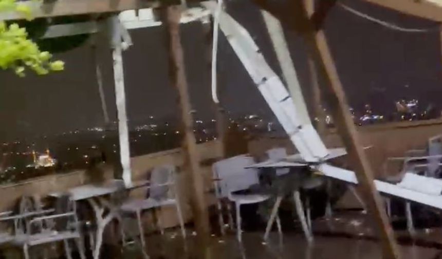 Ölüm getiren hortum önce seyir terasını yerle bir etmiş